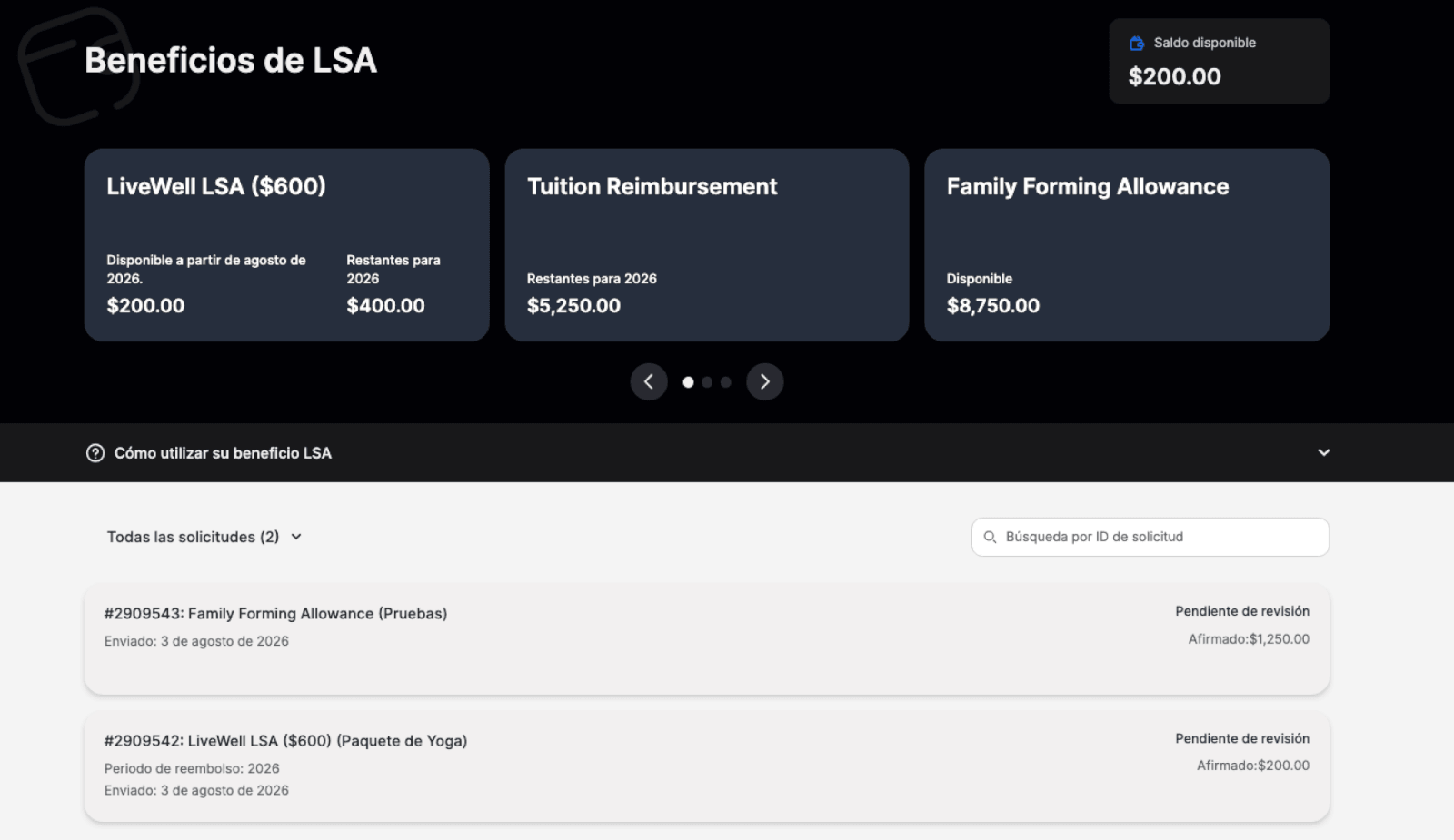 Espresa dashboard in Spanish