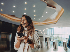 Professional woman using mobile device