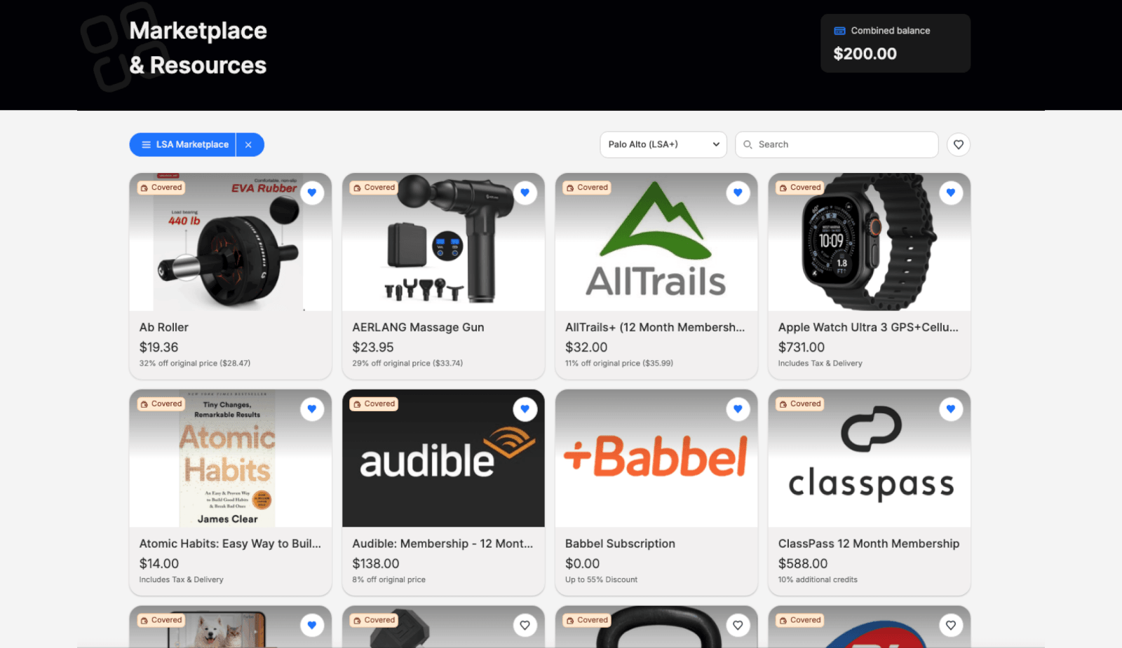 Espresa Marketplace interface