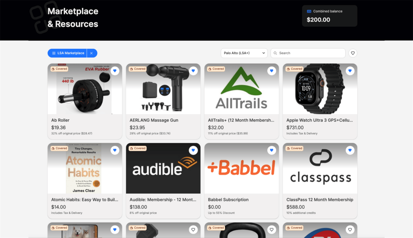 Espresa Marketplace interface