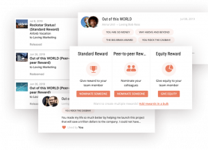 Screenshots of Espresa Recognition and Rewards platform